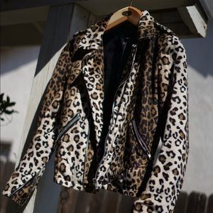 By The “R” Leopard Zipper Motorcycle Jacket